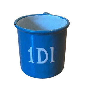 Vintage Enamel 1DL Measuring Cup 1 DL Enamelware Blue Small measure RARE!